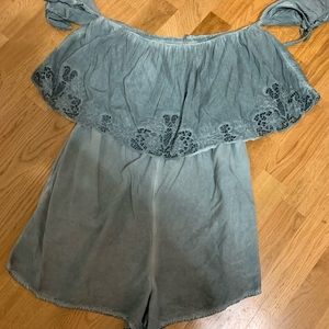 Green romper - WITH POCKETS